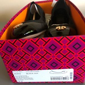Tory Burch Jolie Ballet Black Flats 8.5